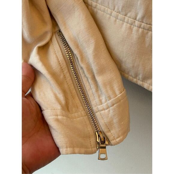 Ann Taylor Linen Moto Jacket Dusty Pink sz S girly rock - Picture 5 of 11